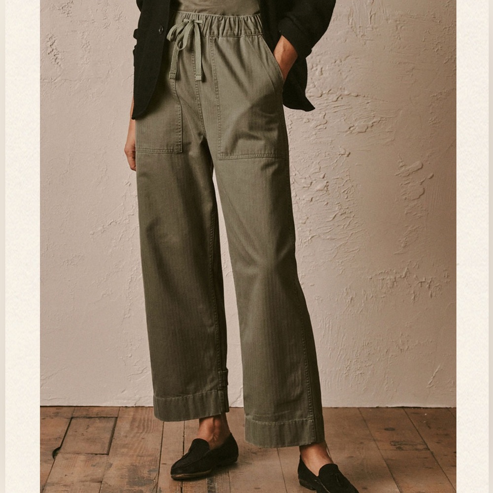 Buck Mason Herringbone Twill Utility Pull-On Pant in Hazelwood